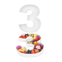 Chef 101 White Paper Charcuterie Fillable Number 3 Tray - 12