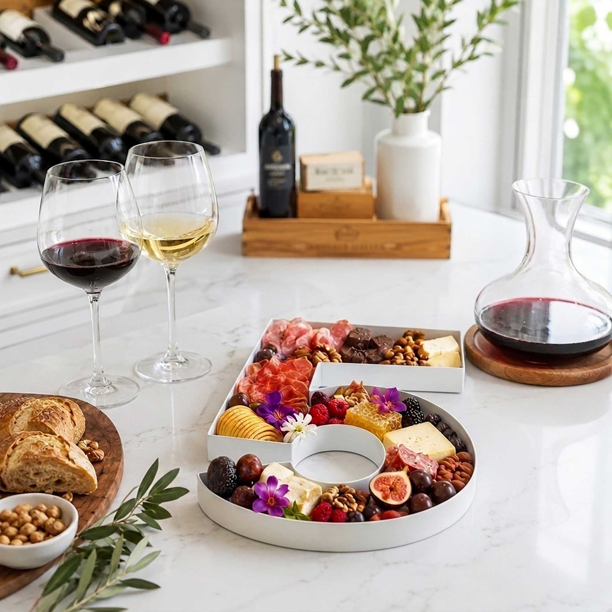 Chef 101 White Paper Charcuterie Fillable Number 5 Tray - 12" x 10" x 1 1/2" - 1 count box