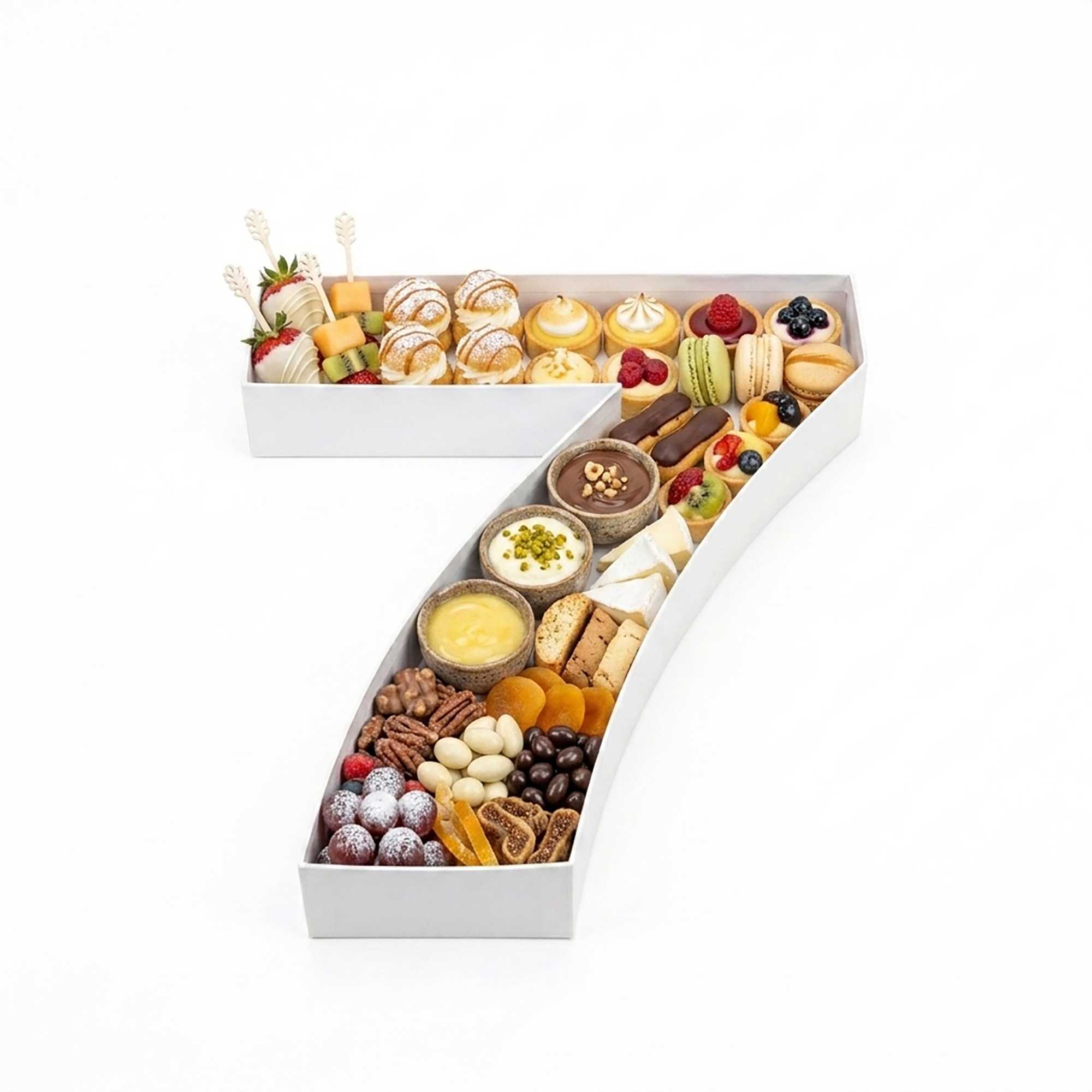 Chef 101 White Paper Charcuterie Fillable Number 7 Tray - 12" x 10" x 1 1/2" - 1 count box