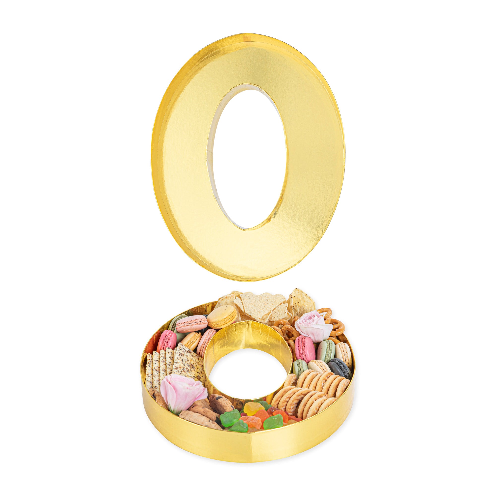Chef 101 Gold Paper Charcuterie Fillable Number 0 Tray - 12" x 10" x 1 1/2" - 1 count box