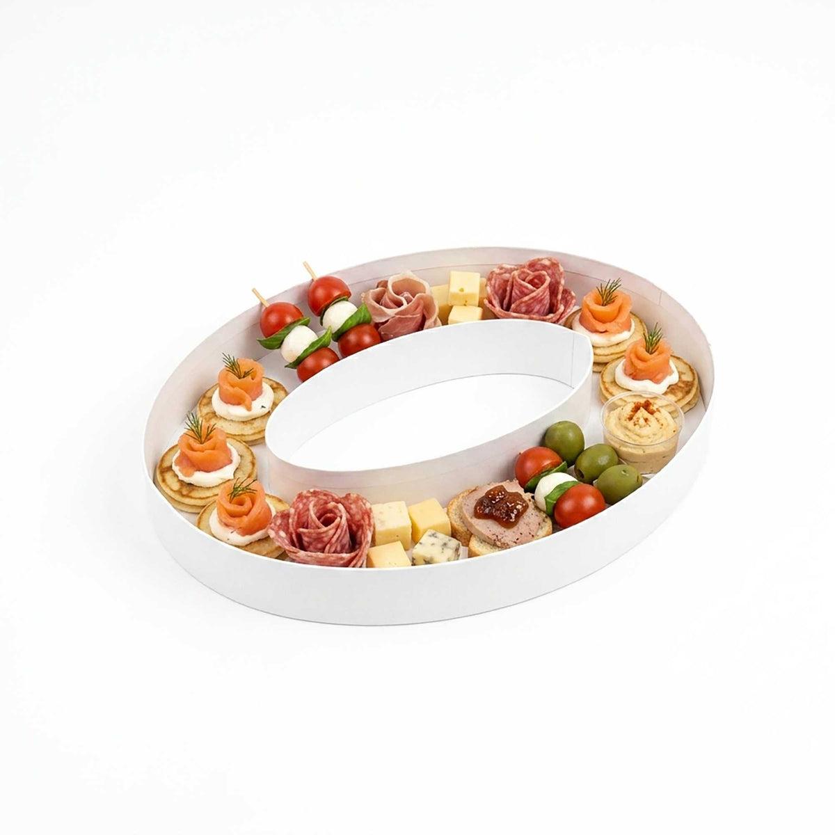 Chef 101 White Paper Charcuterie Fillable Number 0 Tray - 12" x 10" x 1 1/2" - 1 count box