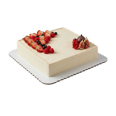 Pastry Tek Square White Cake Board - Scalloped Edge - 13 3/4