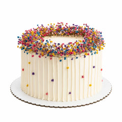 Pastry Tek Round White Cake Board - Scalloped Edge - 15 3/4