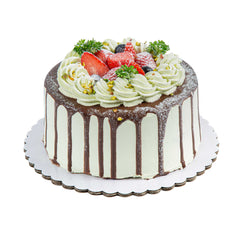 Pastry Tek Round White Cake Board - Scalloped Edge - 8