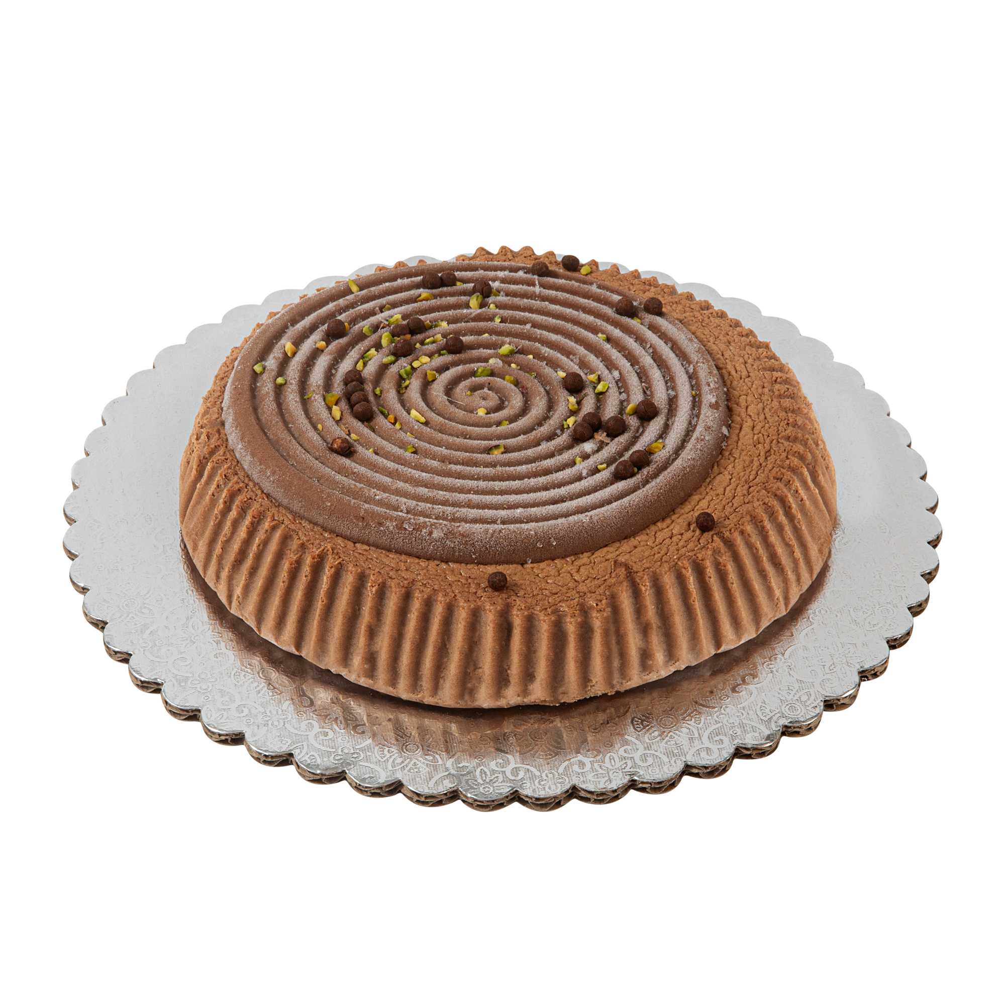Pastry Tek Round Silver Cake Board - Scalloped Edge - 10" - 100 count box