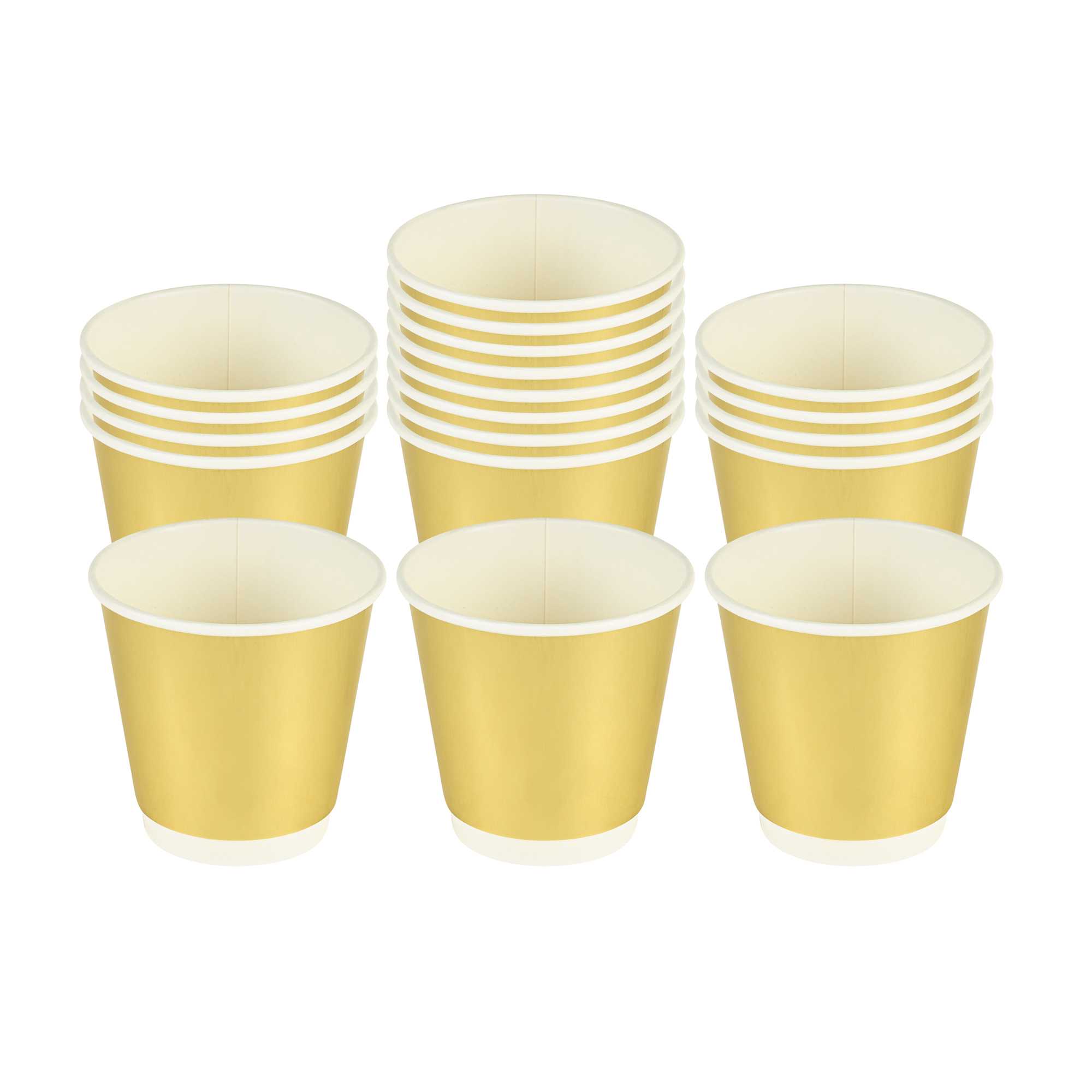 Restpresso 9 oz Metallic Gold Paper Hot / Cold Cup - 500 count box
