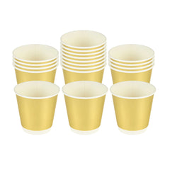 Restpresso 9 oz Metallic Gold Paper Hot / Cold Cup - 25 count box