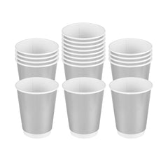 Restpresso 12 oz Metallic Silver Paper Hot / Cold Cup - 25 count box