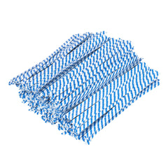 Bag Tek Blue Stripe Paper Twist Tie / Bag Tie - Laminated - 4