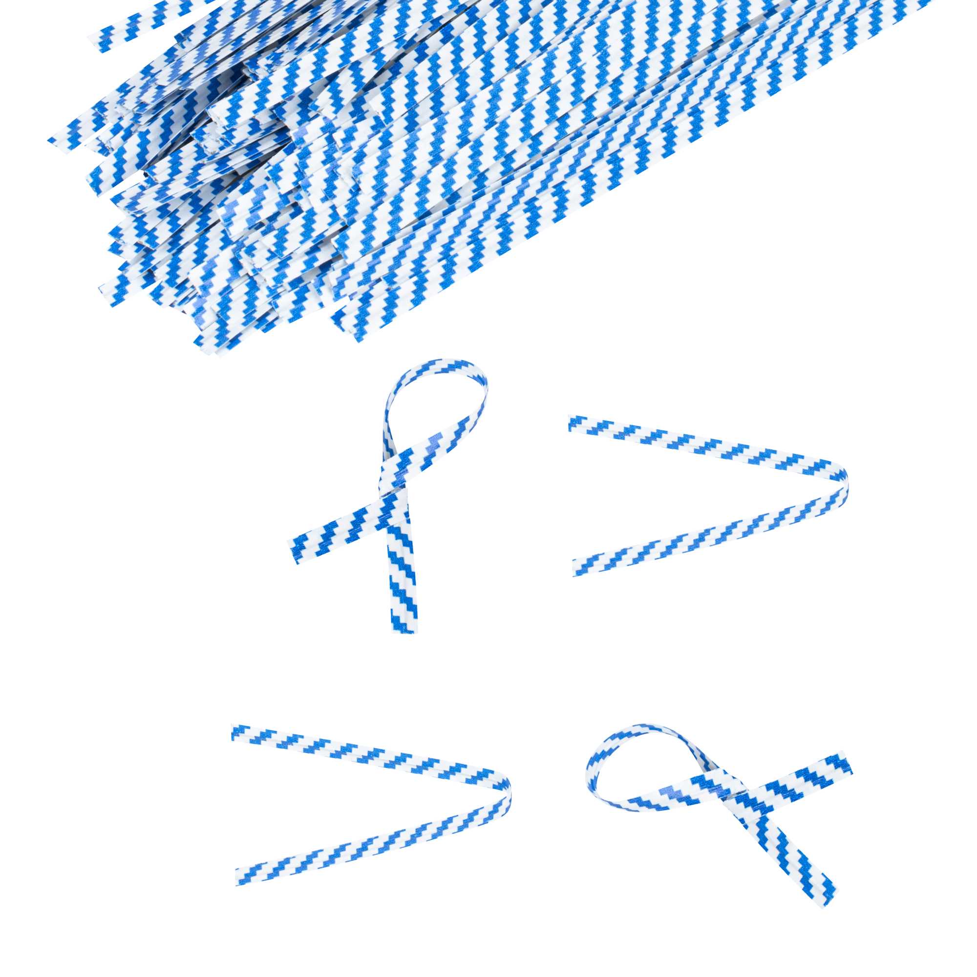 Bag Tek Blue Stripe Paper Twist Tie / Bag Tie - Laminated - 4" - 50000 count box