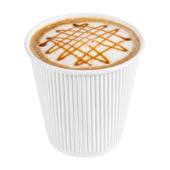 Restpresso 8 oz White Paper Hot Cup - Individually Wrapped, Ripple Wall - 25 count box