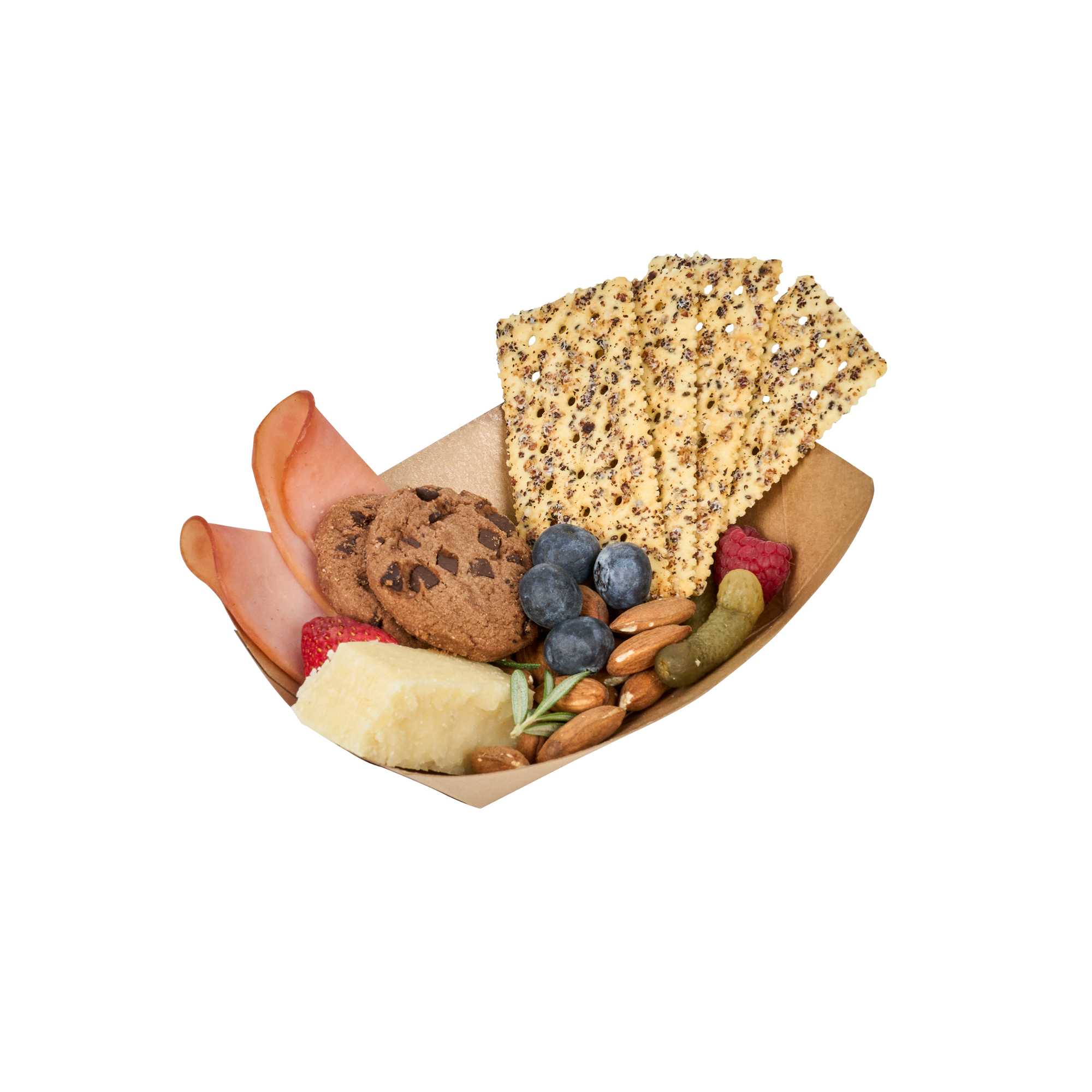 SustainaLite 11 oz #100 Kraft Paper Food Tray / Boat - with PE Lining - 5 1/2" x 4 1/4" x 1 3/4" - 250 count box