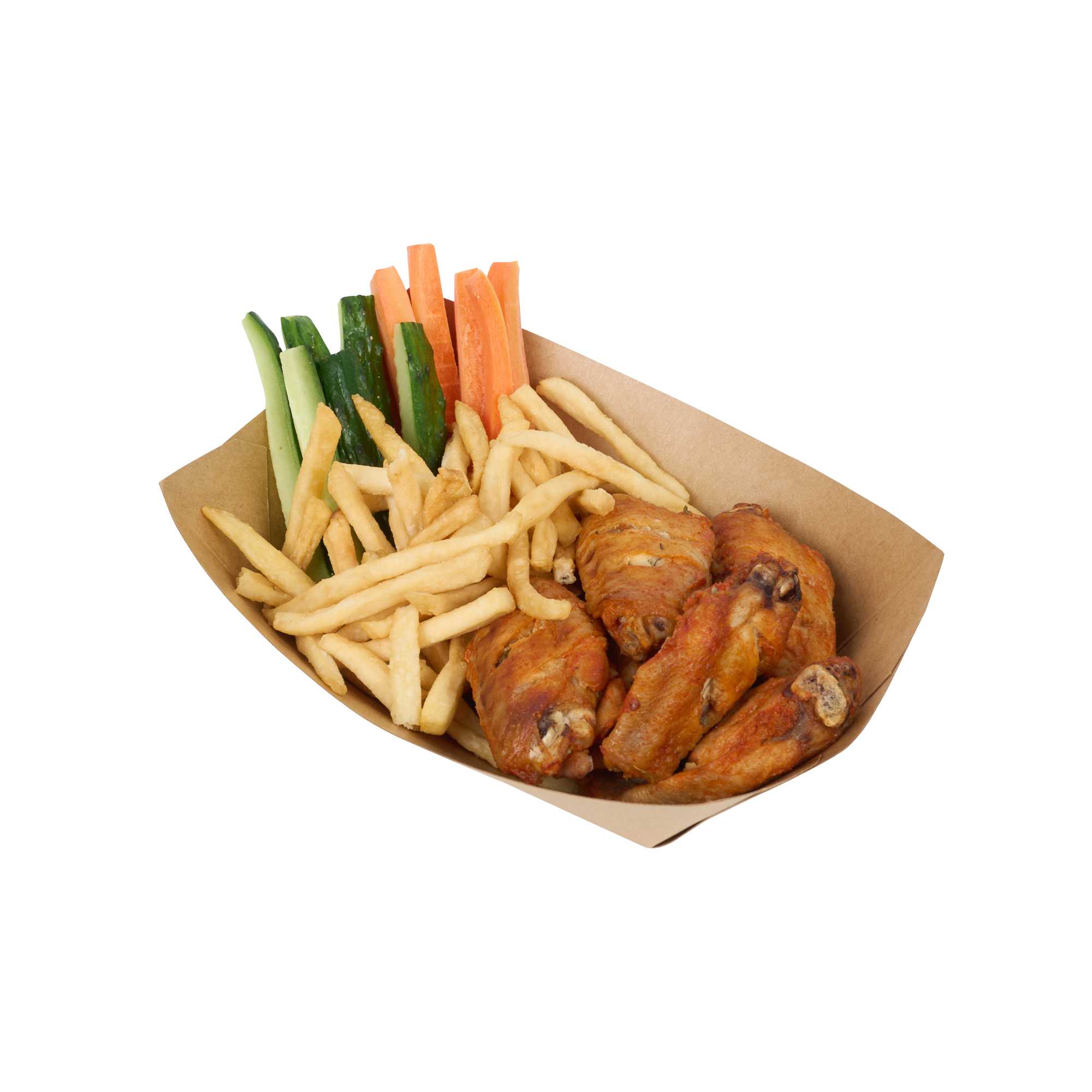 SustainaLite 1 1/2 lb #300 Kraft Paper Food Tray / Boat - with PE Lining - 7 3/4" x 6" x 2 1/4" - 250 count box