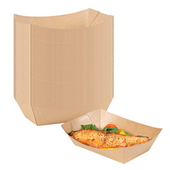 Bio Tek 1 1/2 lb Kraft Paper #300 Food Tray / Boat - 7 1/2