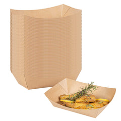 Bio Tek 2 lb Kraft Paper #500 Food Tray / Boat - 8 3/4