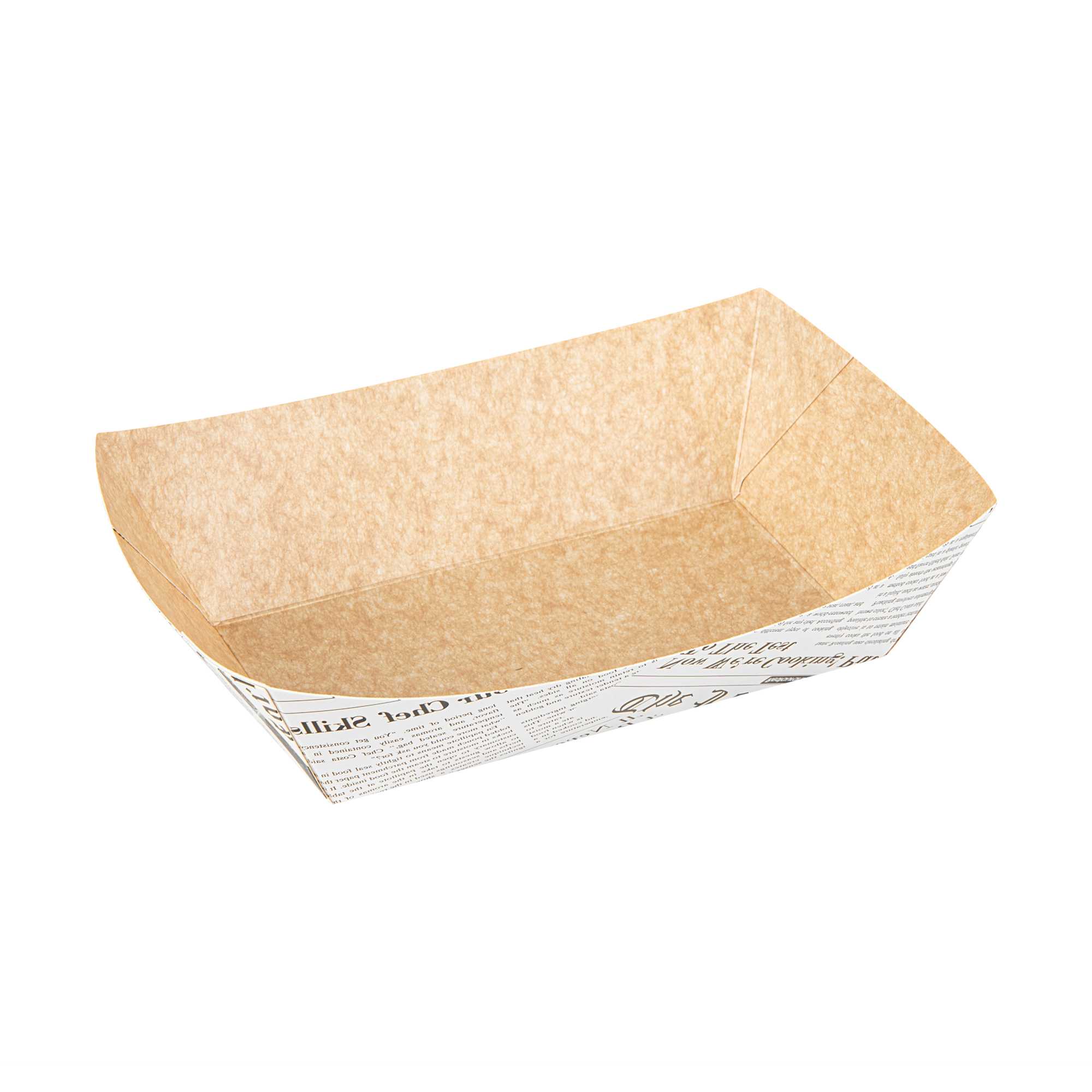 Bio Tek 2 lb Newsprint Paper #500 Food Tray / Boat - 8 3/4" x 6 3/4" x 2 1/4" - 50 count box