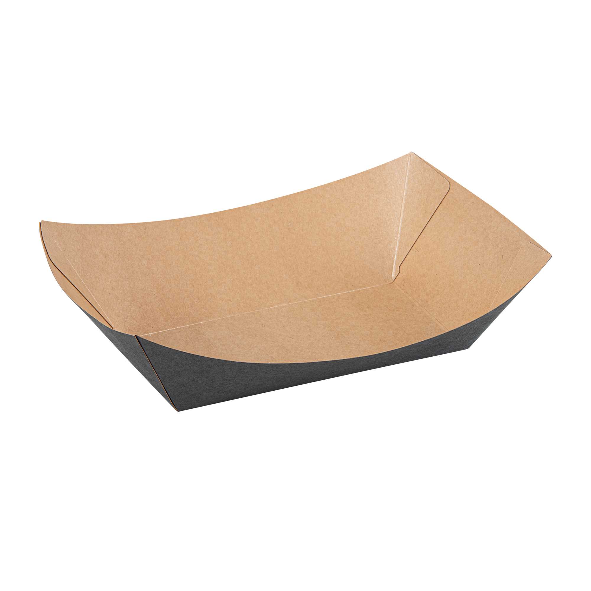 Bio Tek 2 1/2 lb Black Paper #1000 Food Tray / Boat - 9 1/4" x 7" x 3" - 50 count box