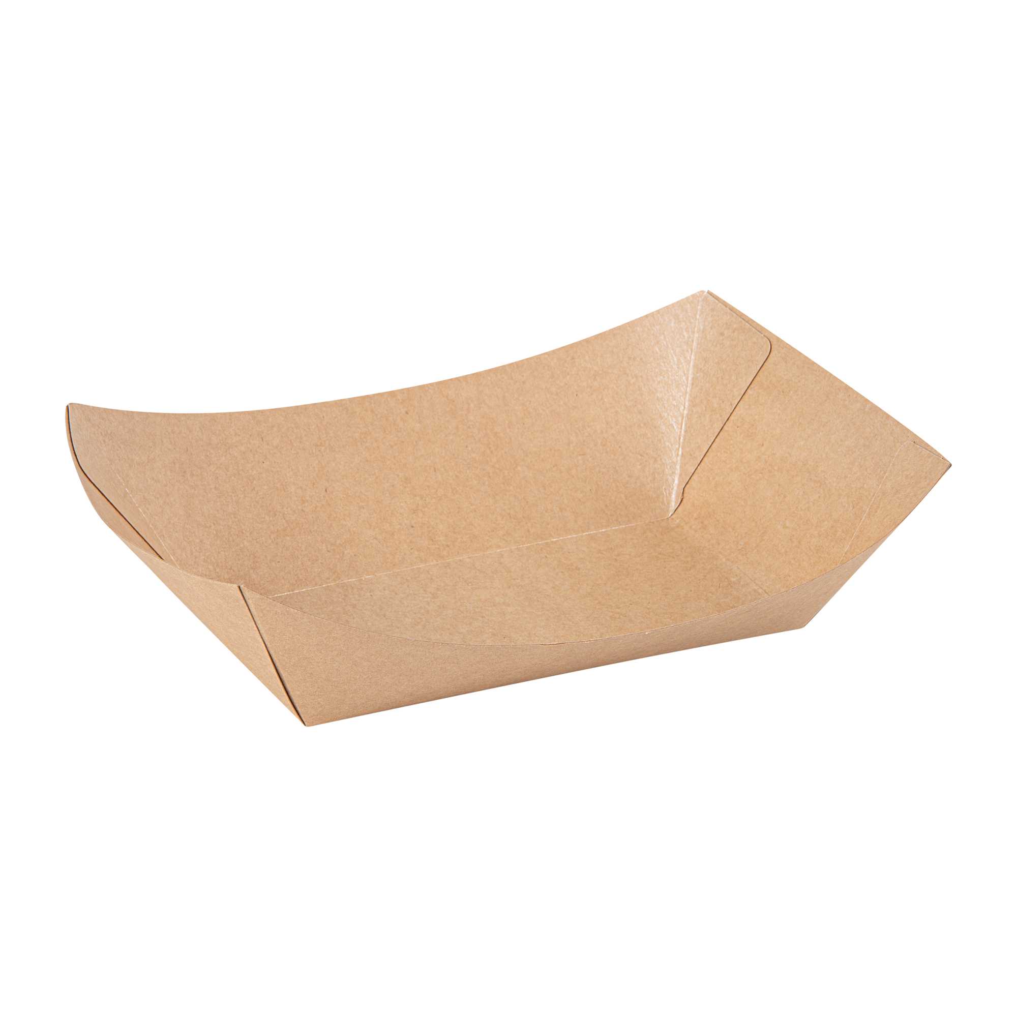 Bio Tek 2 1/2 lb Kraft Paper #1000 Food Tray / Boat - 9 1/4" x 7" x 3" - 50 count box