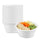 Pulp Safe No PFAS Added 29 oz Round White Bagasse Bowl - Home Compostable, Diamond Pattern - 6 1/4" x 6 1/4" x 2 3/4" - 25 Count Box