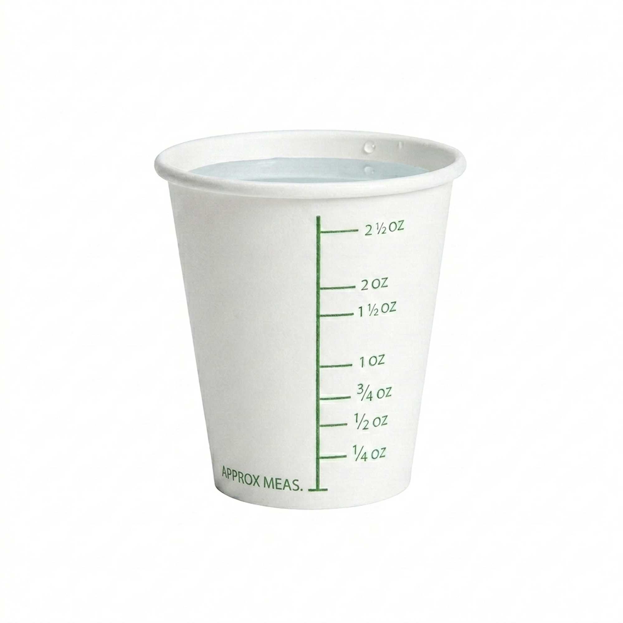 Med Supply 3 oz White Graduated Paper Cup - 2 1/4" x 2 1/4" x 2 1/4" - 50 count box