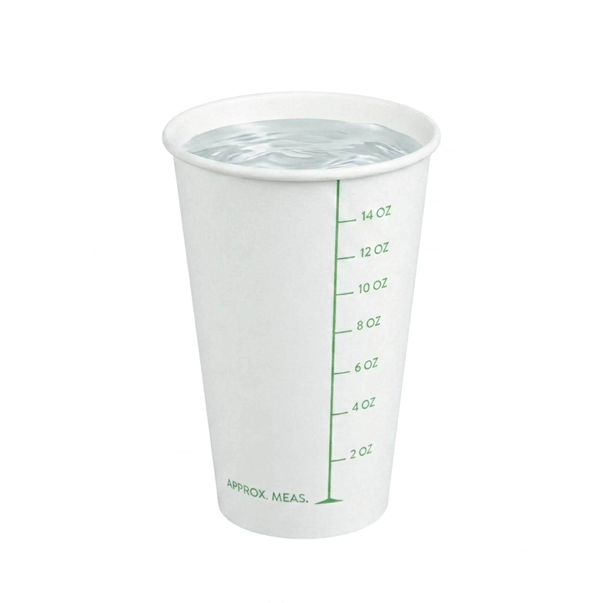 Med Supply 16 oz White Graduated Paper Cup - 3 1/2" x 3 1/2" x 5 1/4" - 50 count box