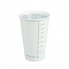Med Supply 16 oz White Graduated Paper Cup - 3 1/2