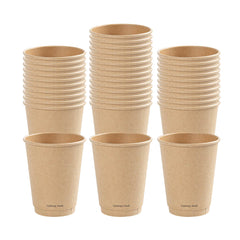 Restpresso 12 oz Kraft Embossed Paper Coffee Cup - Double Wall - 3 1/2