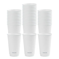 Restpresso 16 oz White Embossed Paper Coffee Cup - Double Wall - 3 1/2