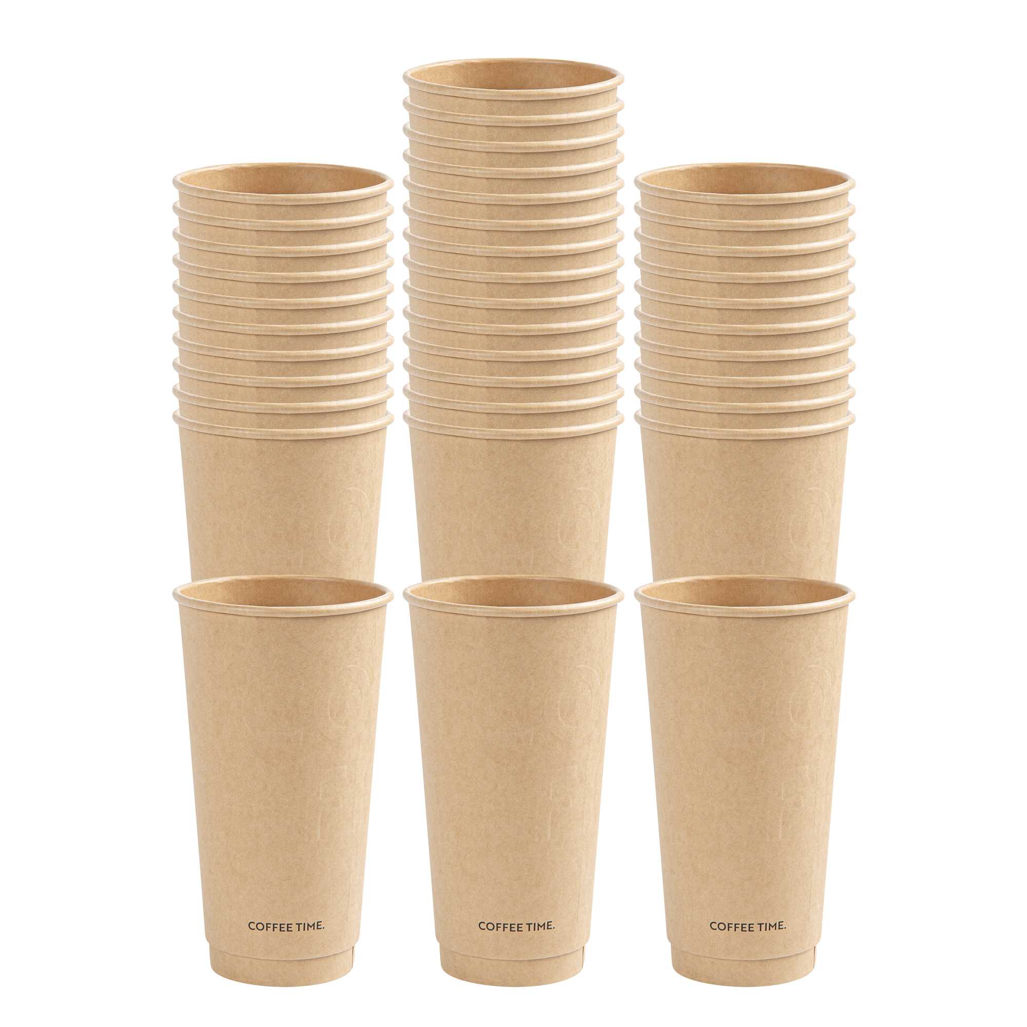 Restpresso 20 oz Kraft Embossed Paper Coffee Cup - Double Wall - 3 1/2" x 3 1/2" x 6 1/4" - 25 count box
