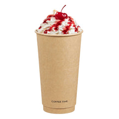 Restpresso 20 oz Kraft Embossed Paper Coffee Cup - Double Wall - 3 1/2