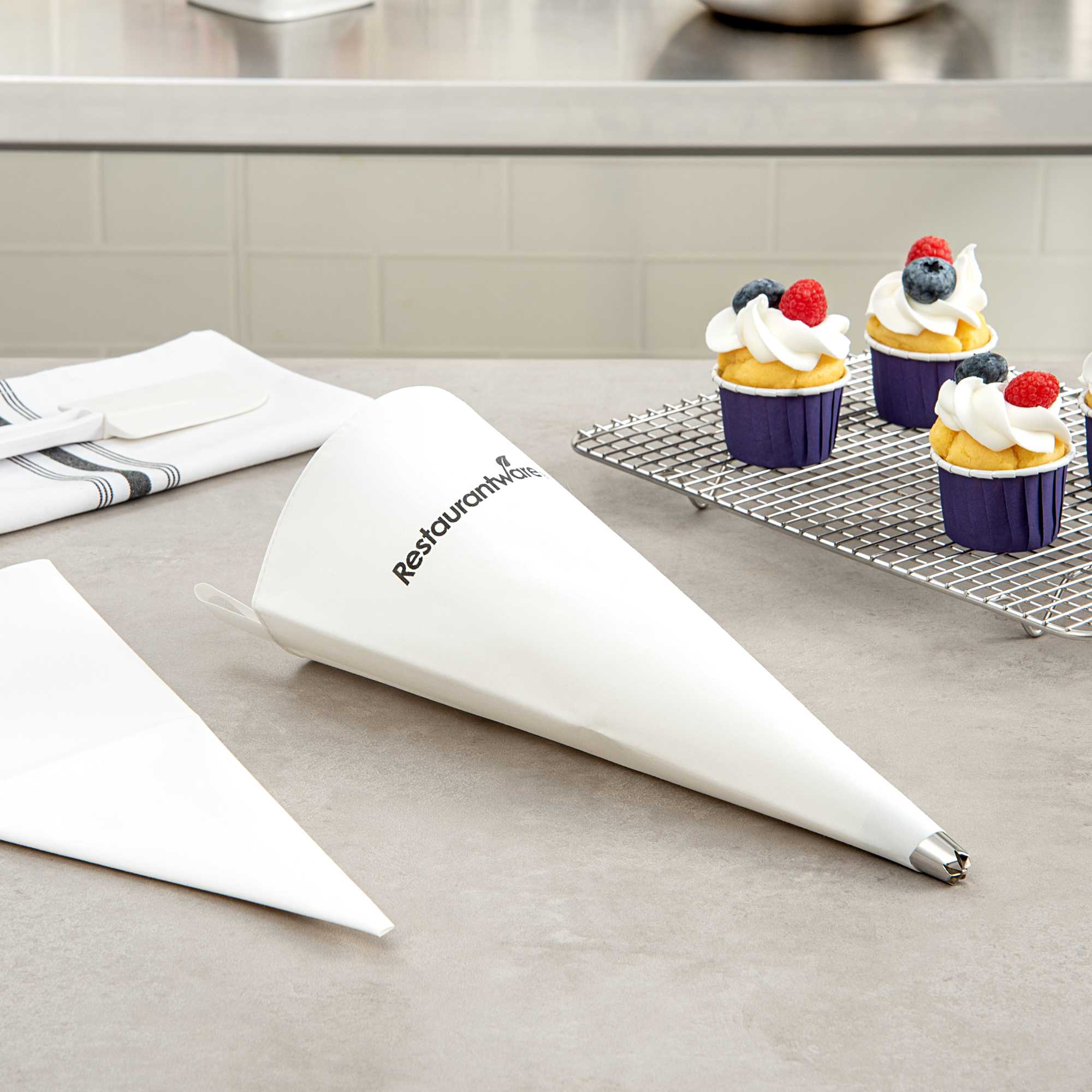 Pastry Tek Plastic Coated Canvas Reusable Pastry Piping Bag - 12" - 1 count box