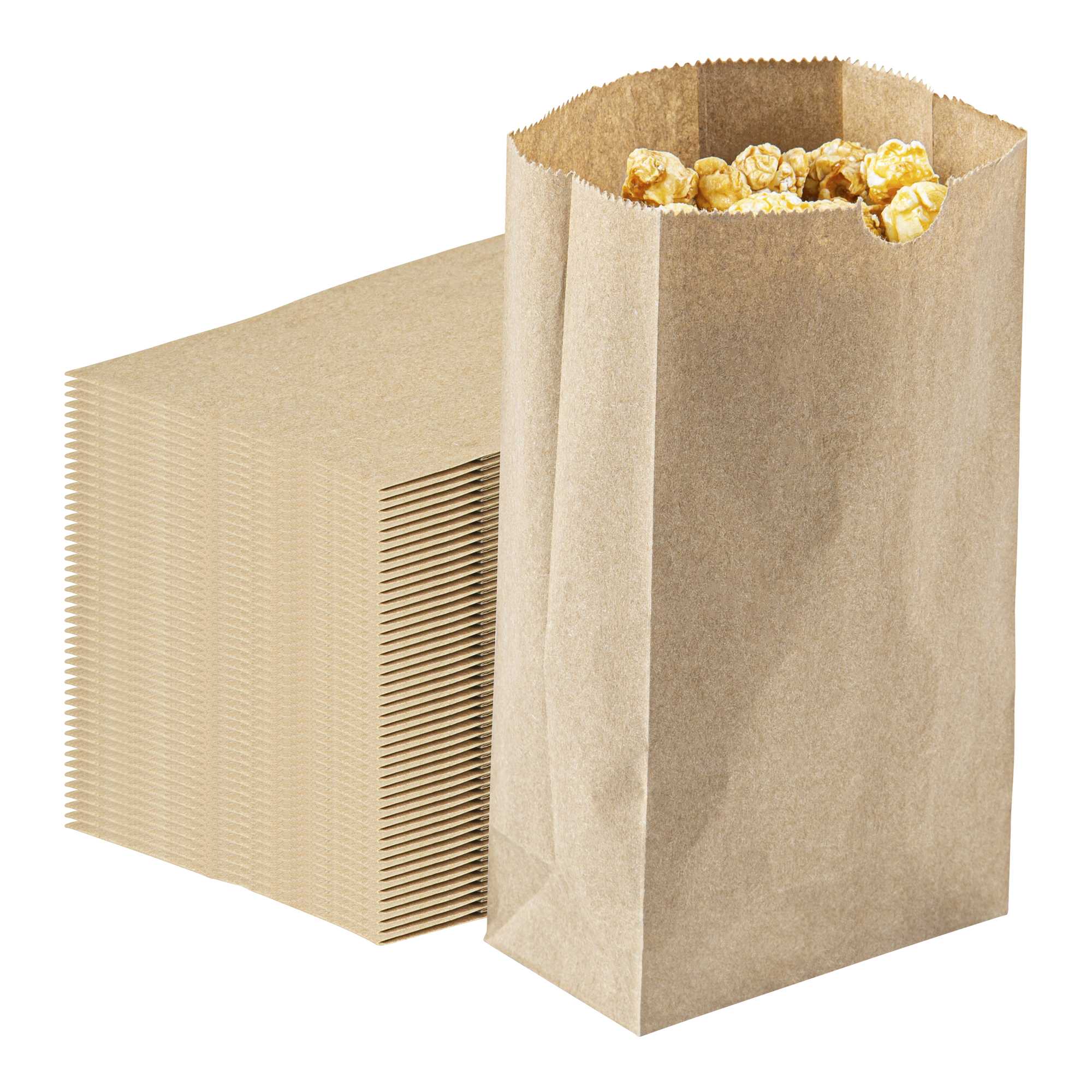 SustainaLite 2 lb Kraft Paper Bag - 4 1/4" x 2 1/2" x 7 3/4" - 500 count box