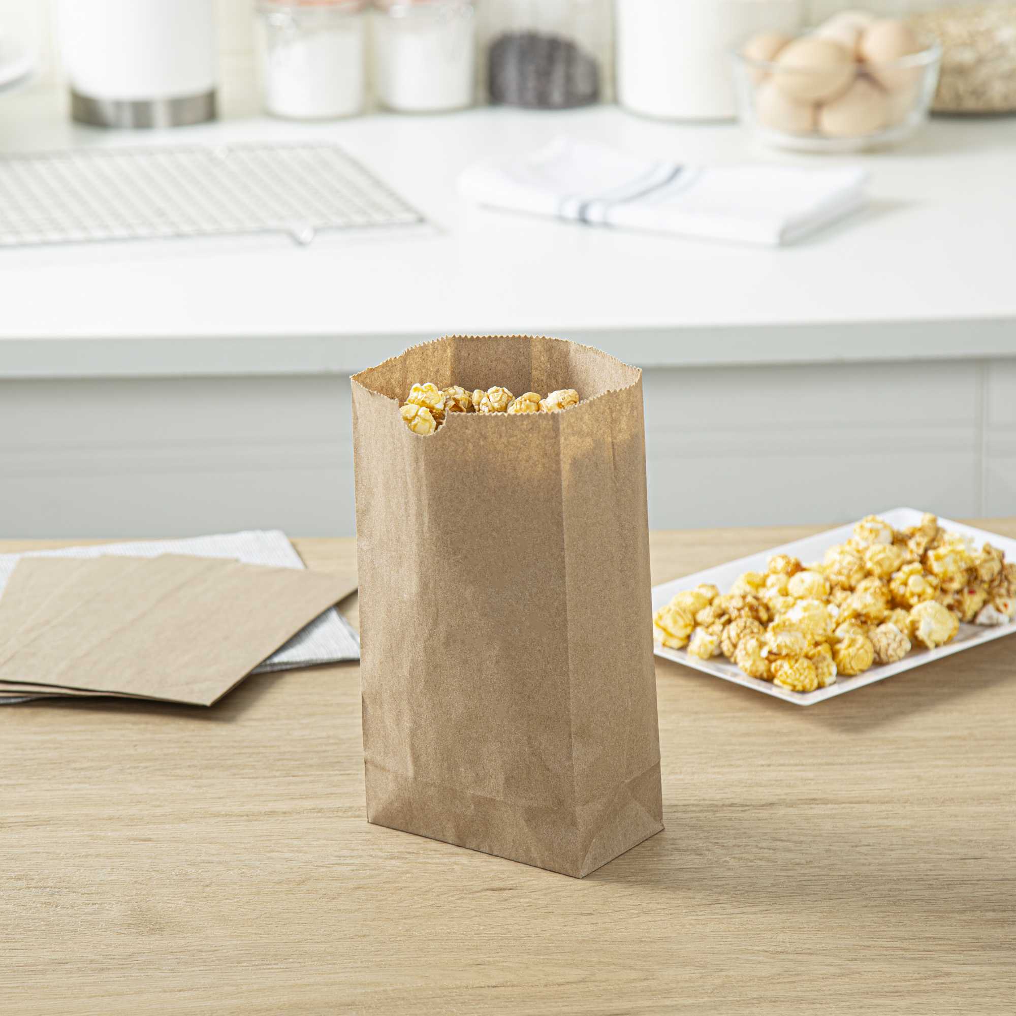 SustainaLite 2 lb Kraft Paper Bag - 4 1/4" x 2 1/2" x 7 3/4" - 500 count box