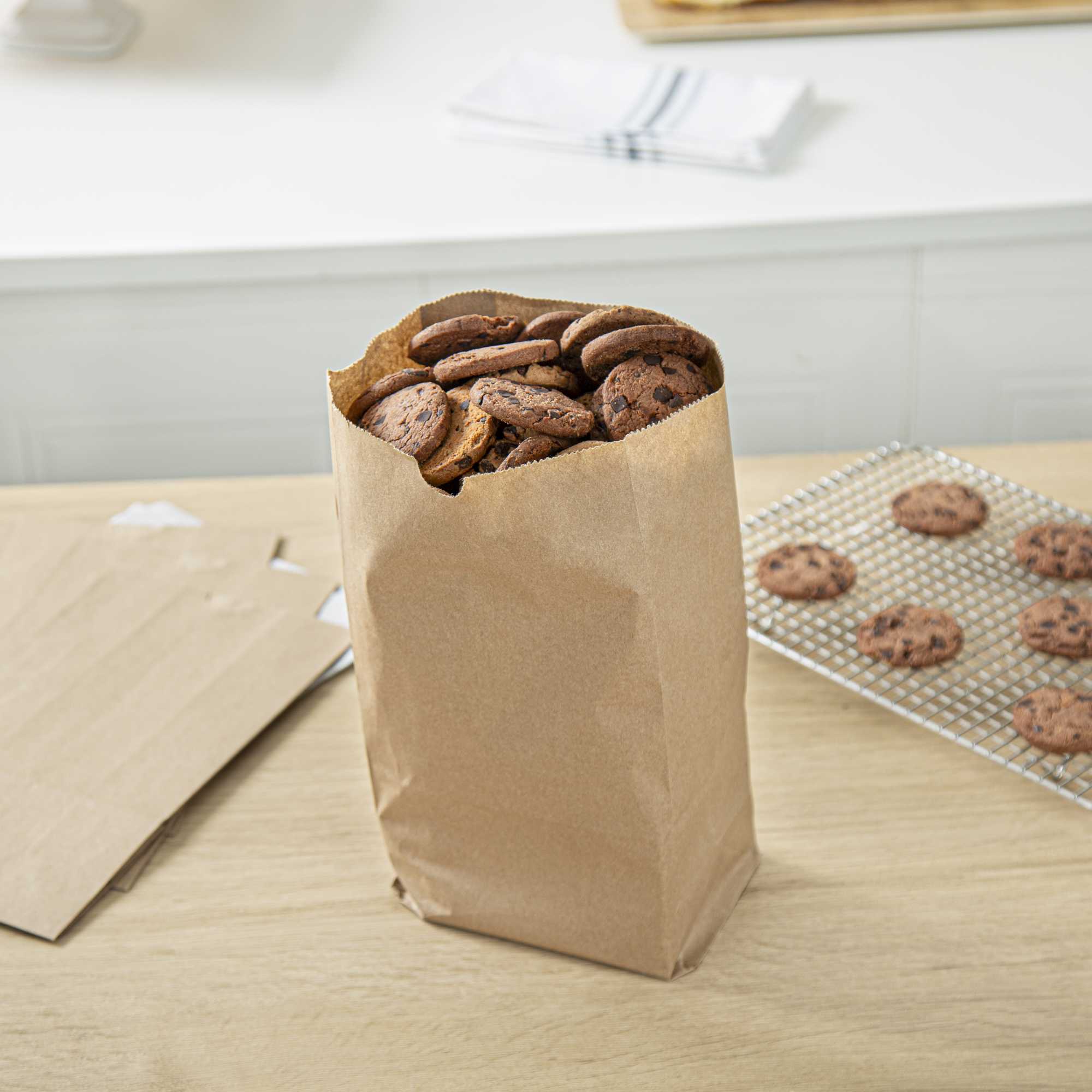 SustainaLite 6 lb Kraft Paper Bag - 6" x 3 1/2" x 11" - 500 count box