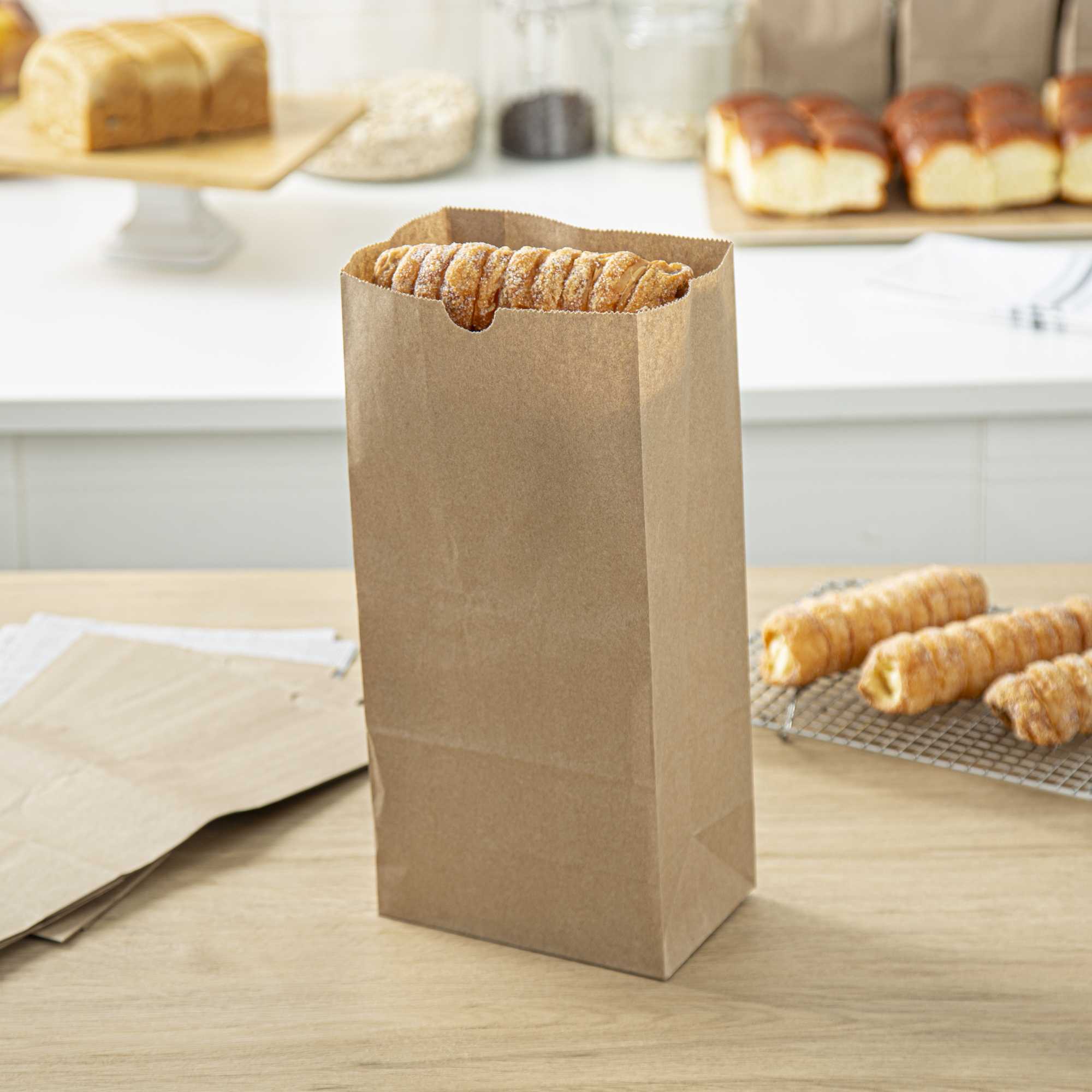 SustainaLite 10 lb Kraft Paper Bag - 6 1/4" x 4 1/4" x 13 1/4" - 500 count box