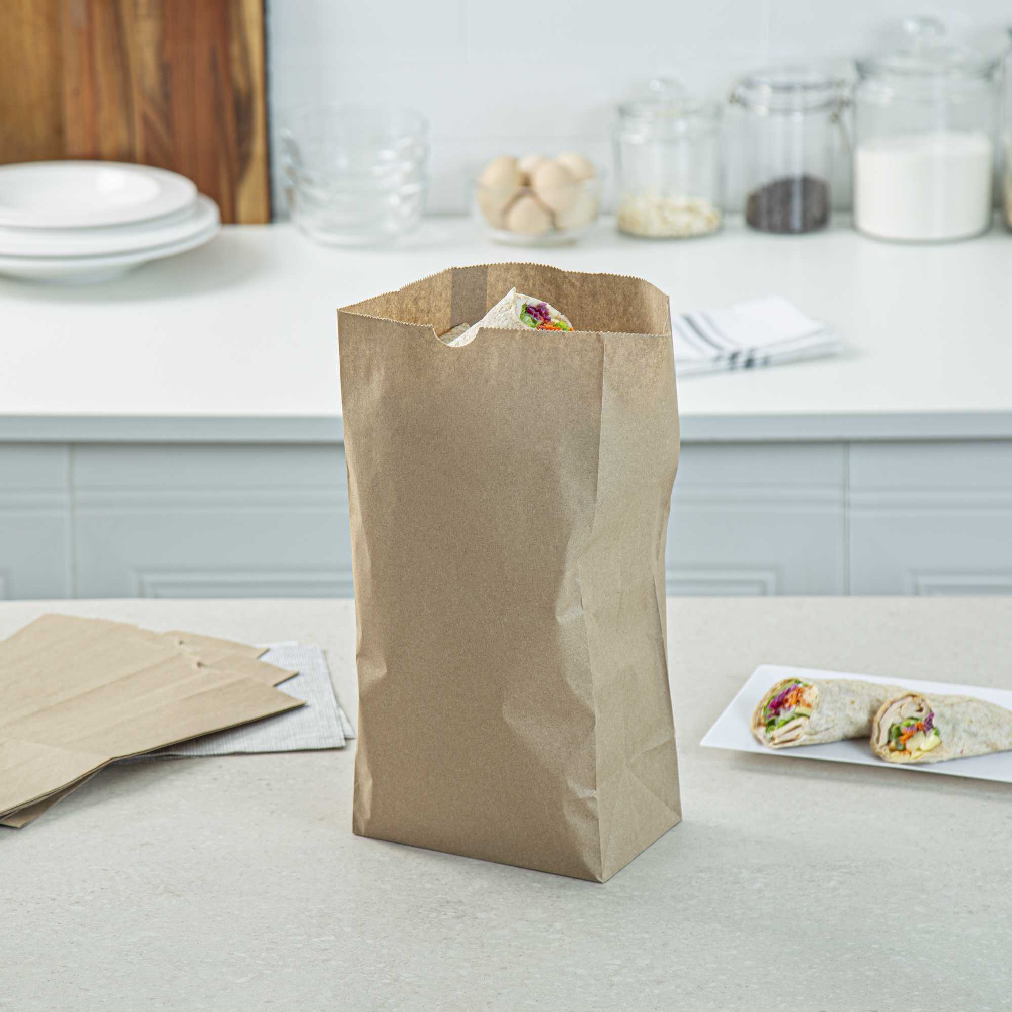 SustainaLite 12 lb Kraft Paper Bag - 7" x 4 1/2" x 13 3/4" - 500 count box