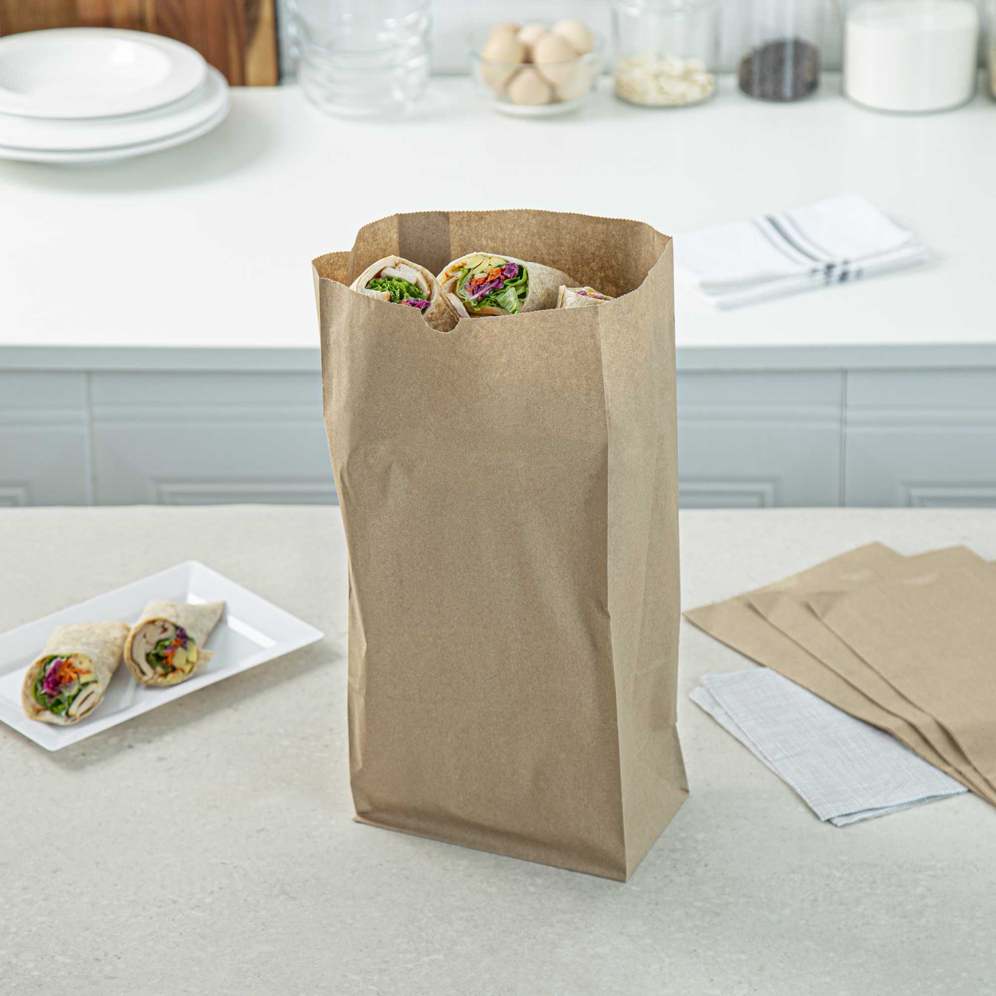 SustainaLite 16 lb Kraft Paper Bag - 7 3/4" x 4 3/4" x 16" - 500 count box