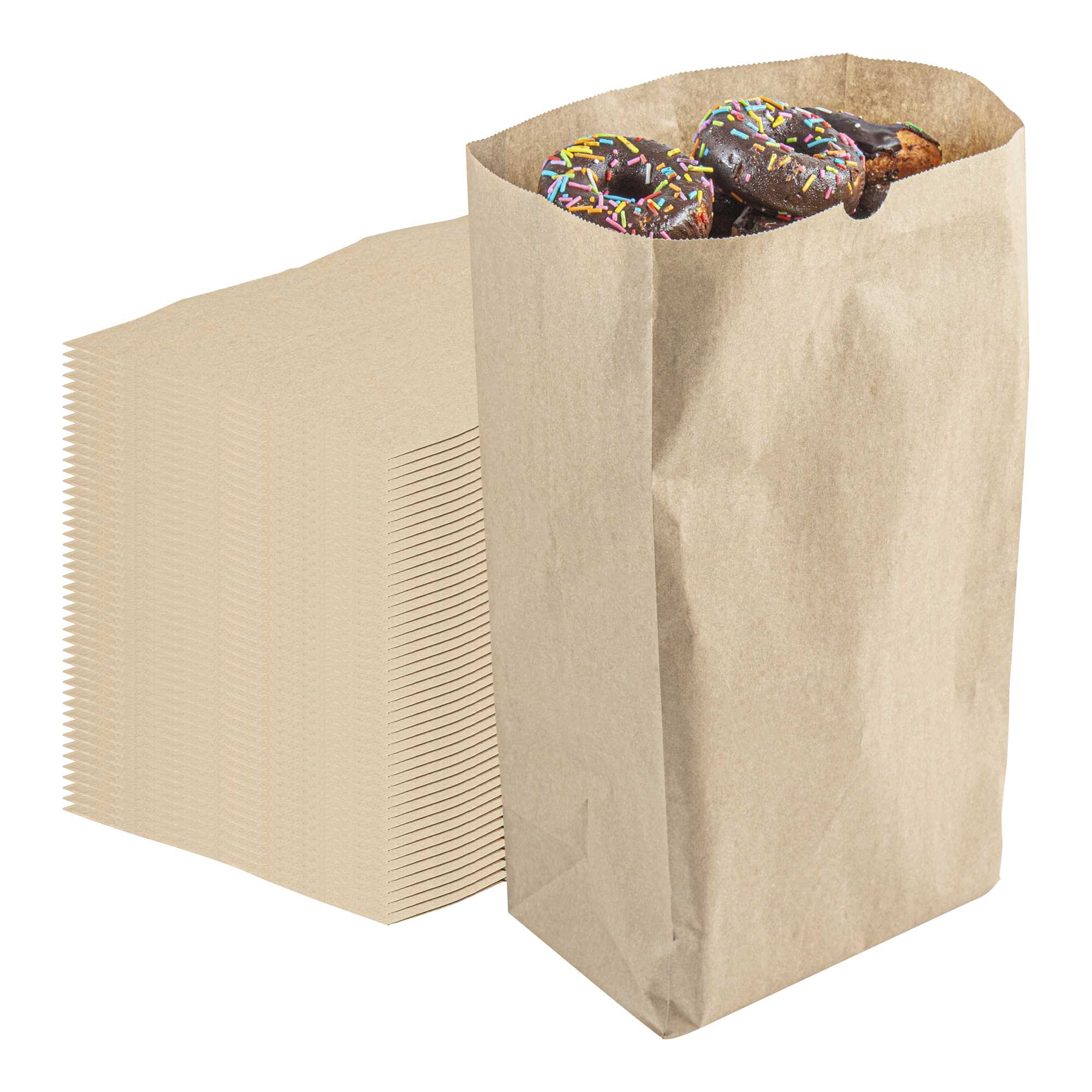 SustainaLite 20 lb Kraft Paper Bag - 8 1/4" x 5 1/4" x 16 - 500 count box