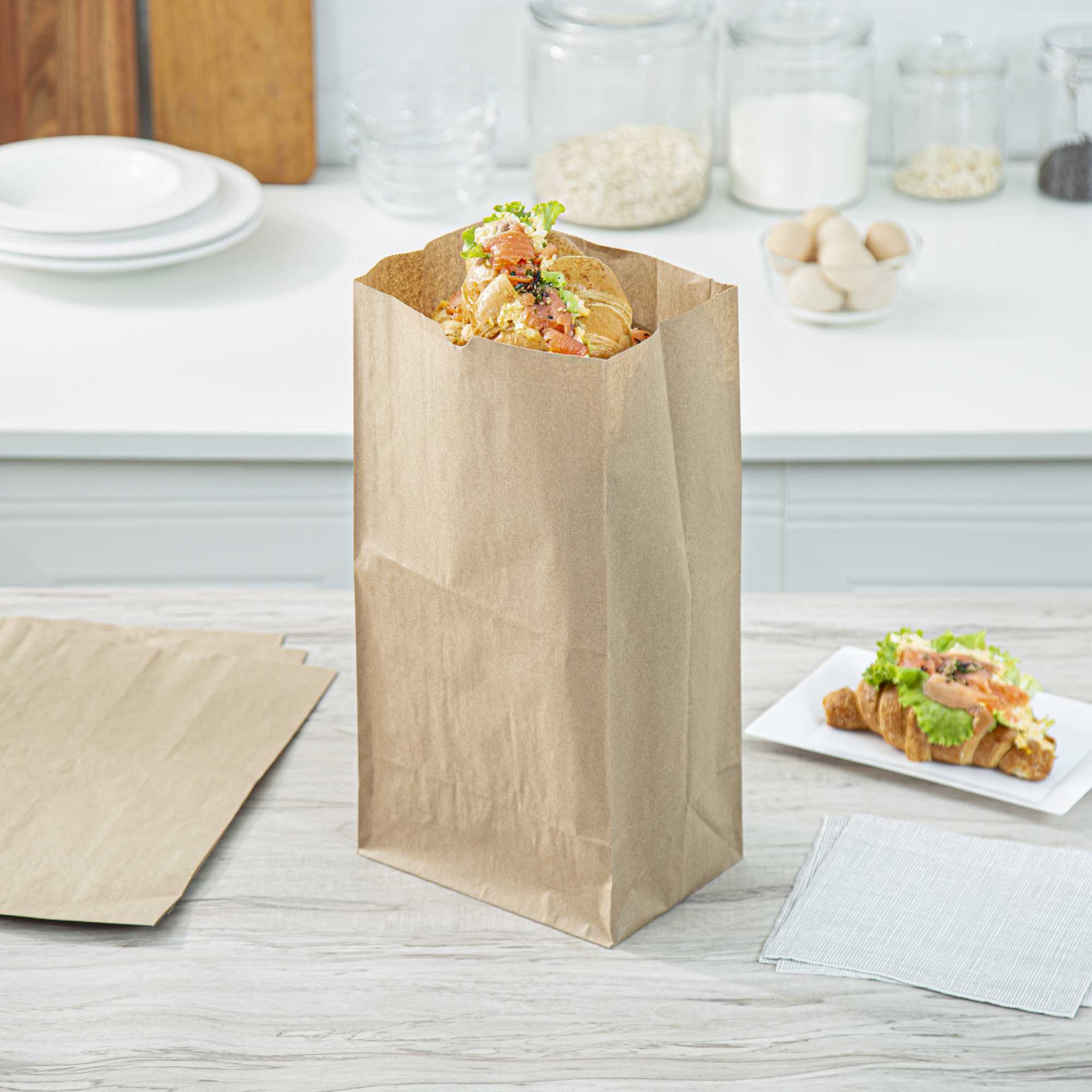 SustainaLite 25 lb Kraft Paper Bag - 8 1/4" x 6" x 15 3/4" - 500 count box