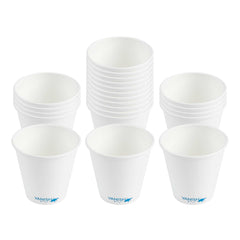 Vanish 9 oz White Paper Coffee Cup - Water-Based Coating, Compostable, Single Wall - 1000 count box
