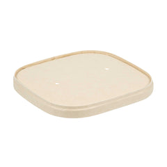 Sustain Square Bamboo Paper Lid - Fits 25, 34, 40 And 47 oz Take Out Containers, Compostable - 6 3/4