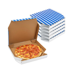 Pizzaly Blue Printed Corrugated Pizza Box - Slanted - 14 1/4