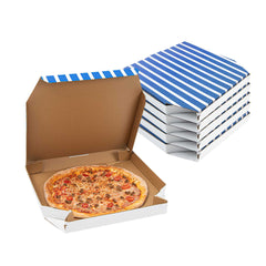Pizzaly Blue Printed Corrugated Pizza Box - Slanted - 16 1/4