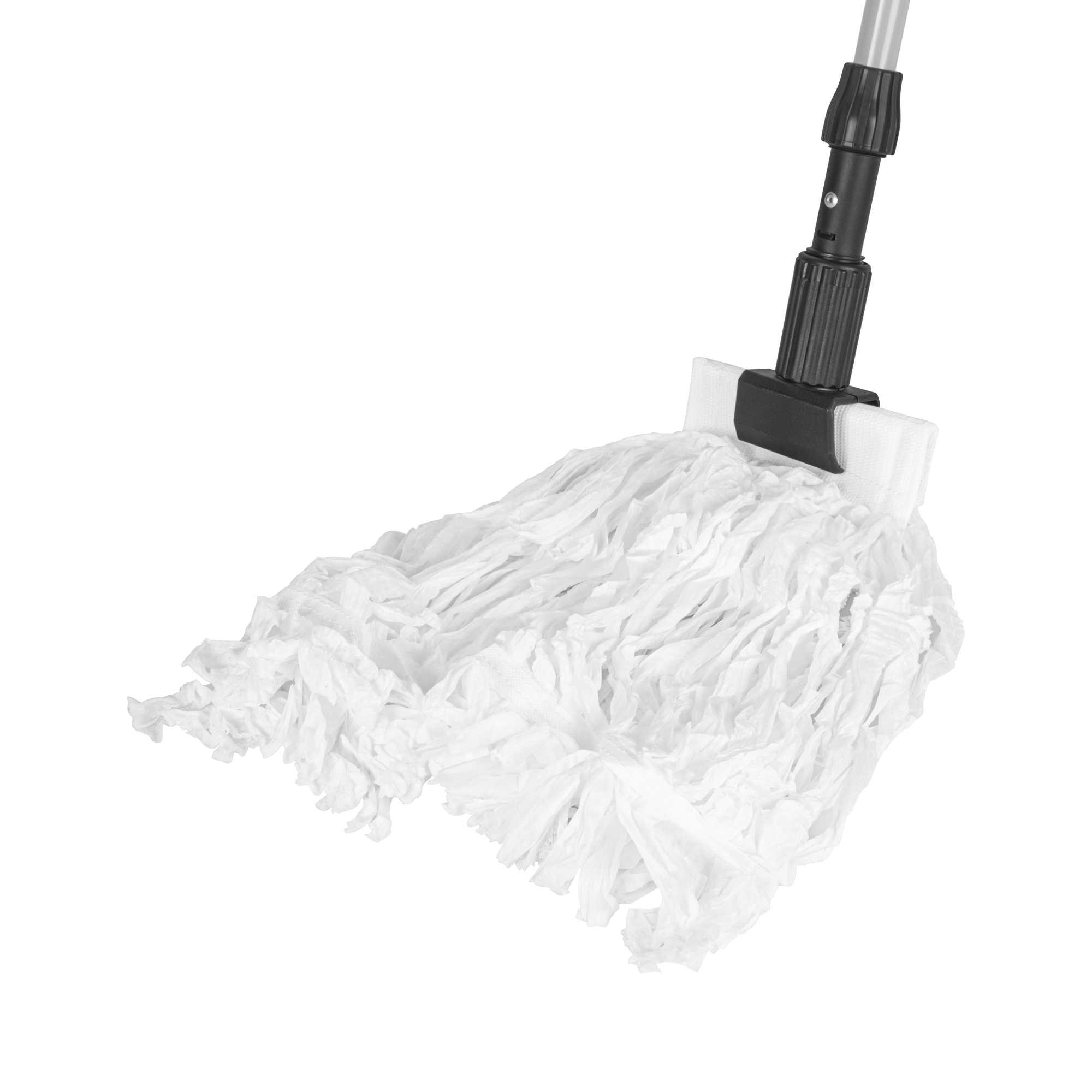 Clean Tek Professional Non-Woven Medium White Wet Mop Head - with 5" Headband, Disposable - 6 1/2" x 5 1/2" x 1 1/4" - 1 count box