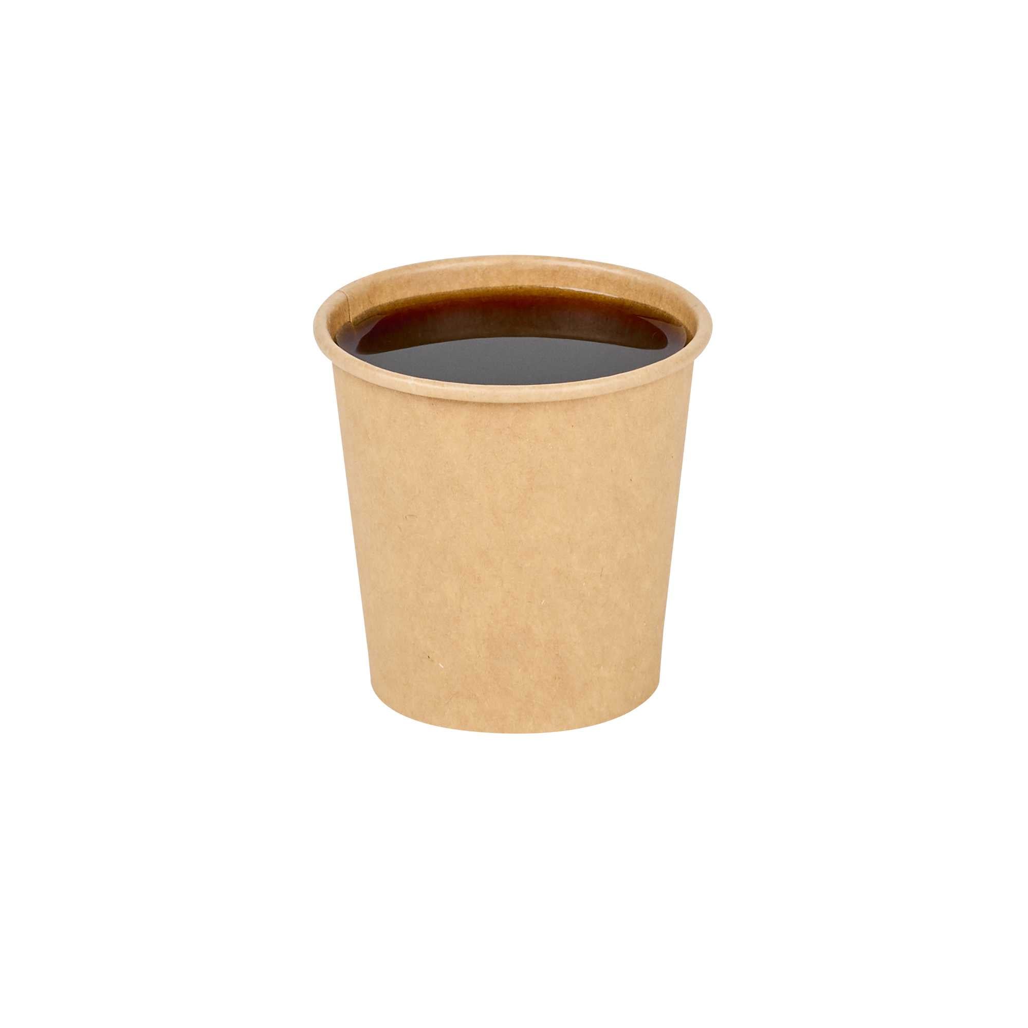 Chef 101 4 oz Unbleached Kraft Paper Coffee Cup - Single Wall - 2 1/2" x 2 1/2" x 2 1/2" - 1000 Count Box