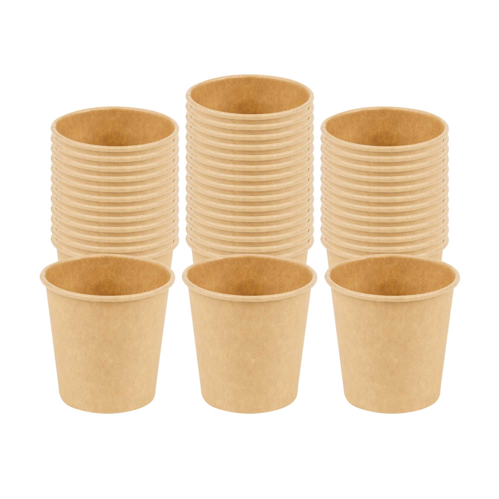 Chef 101 4 oz Unbleached Kraft Paper Coffee Cup - Single Wall - 2 1/2" x 2 1/2" x 2 1/2" - 1000 Count Box