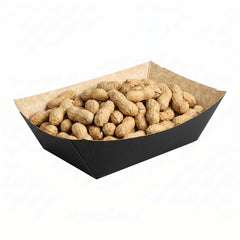 Bio Tek 1/2 lb Black Paper #50 Food Tray / Boat - 4 3/4