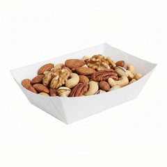 Bio Tek 1/2 lb White Paper #50 Food Tray / Boat - 4 3/4