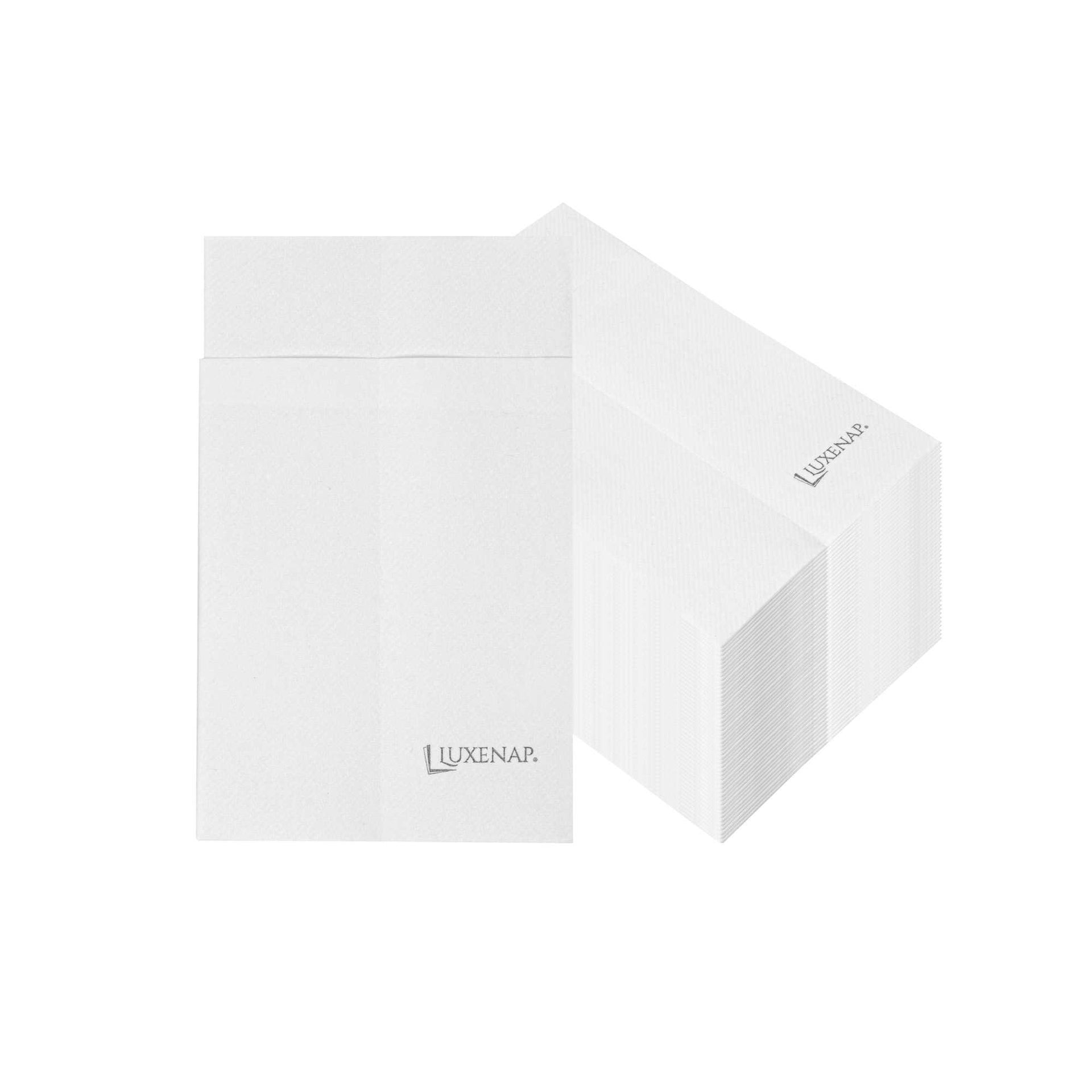 Luxenap White Paper Linen-Feel Dinner Napkin - Air Laid, Kangaroo - 15 3/4" x 9 1/2" - 50 count box