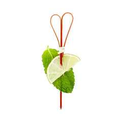 Pixy Red Bamboo Heart Pick - Handmade - 4 3/4